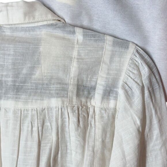 FREE PEOPLE Kiss Kiss Blouse in Ivory Laced Cuff NWT FLAW - Picture 7 of 11